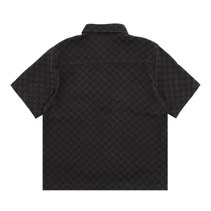 Gucci GG Monogram Black Short Sleeve Shirt