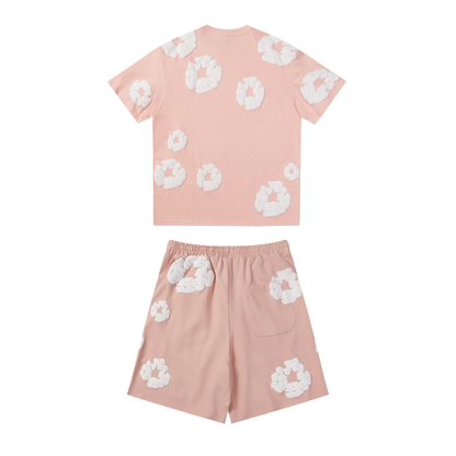 Denim Trs Pink Short set