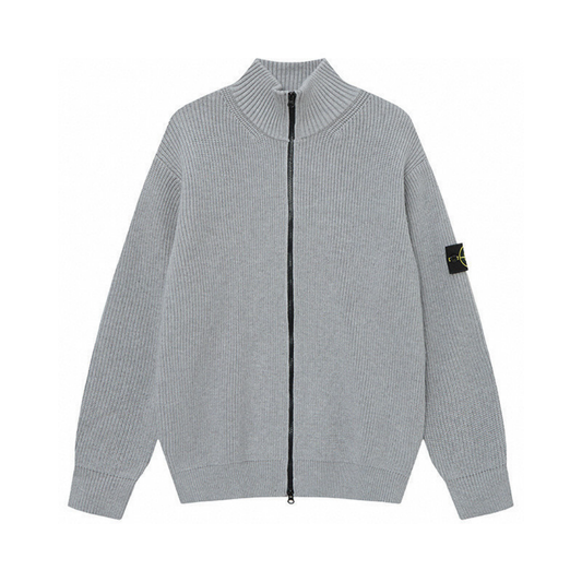 Stone Full Zip Sweater