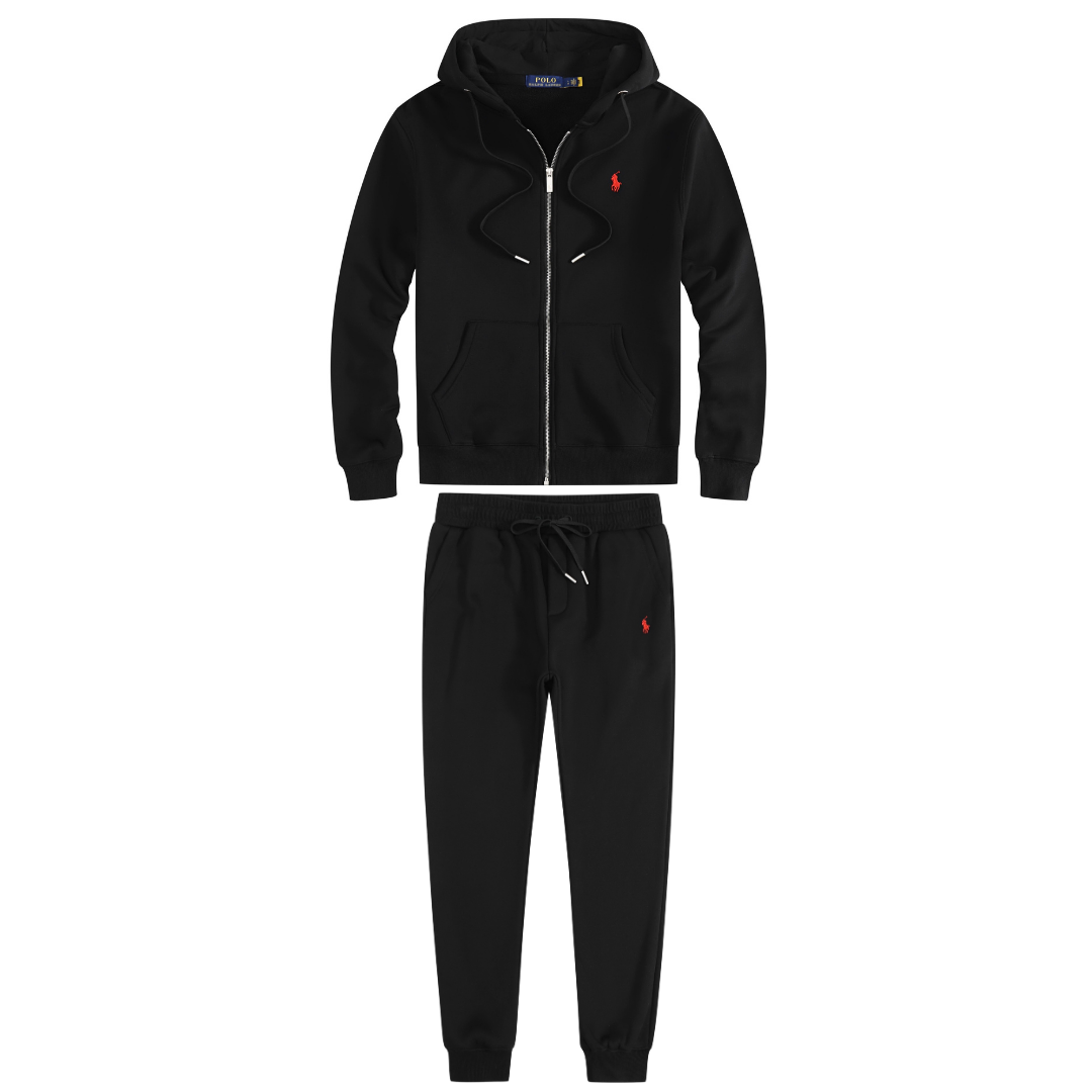 Polo Black Red Tracksuit