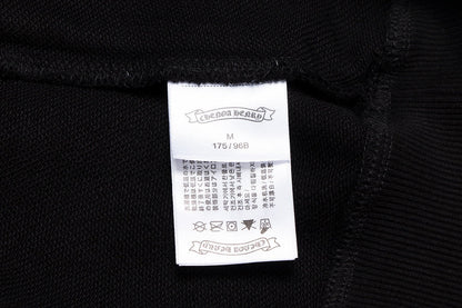 Sweat-shirt noir avec logo fer à cheval et cœurs chromés