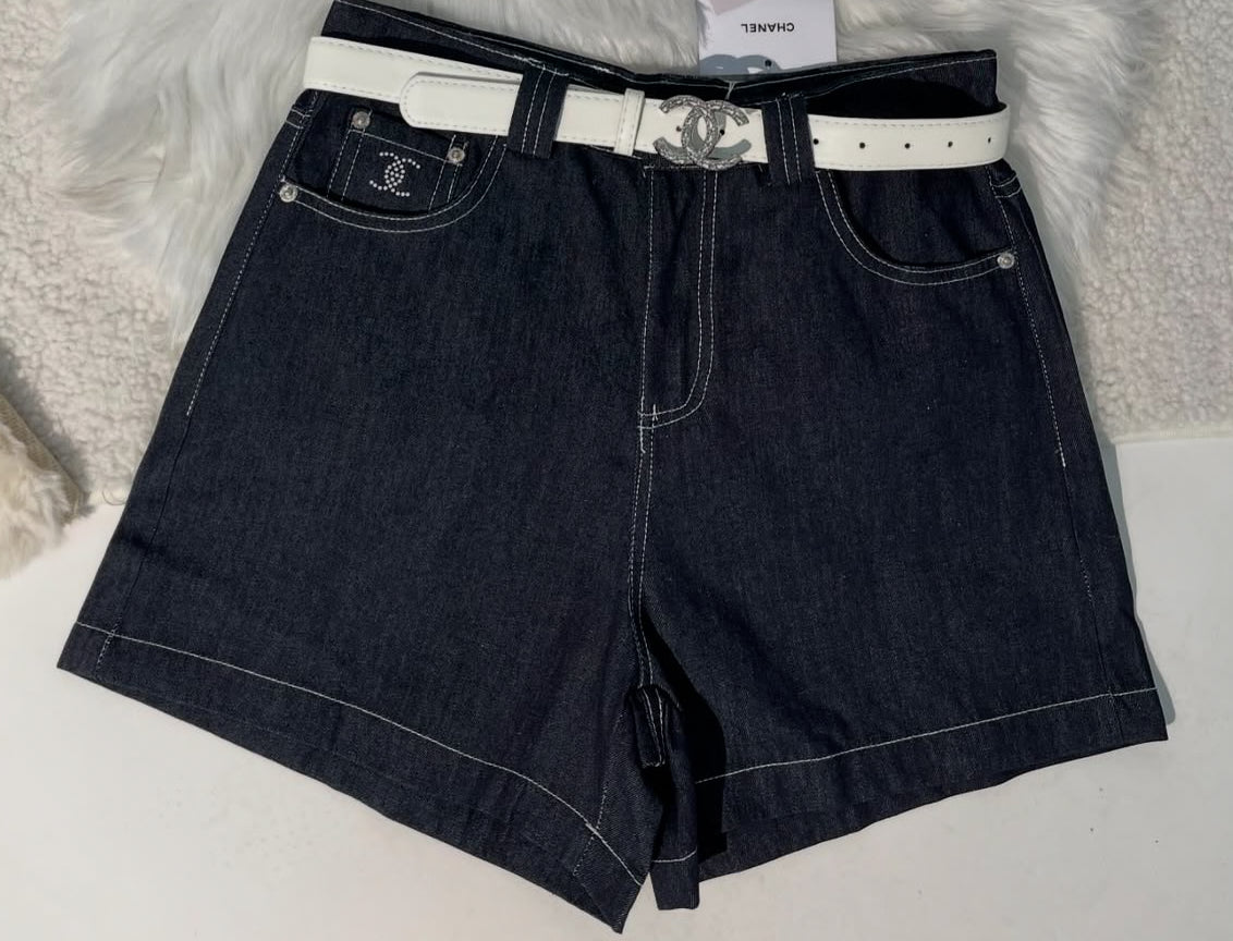 CC dark denim shorts