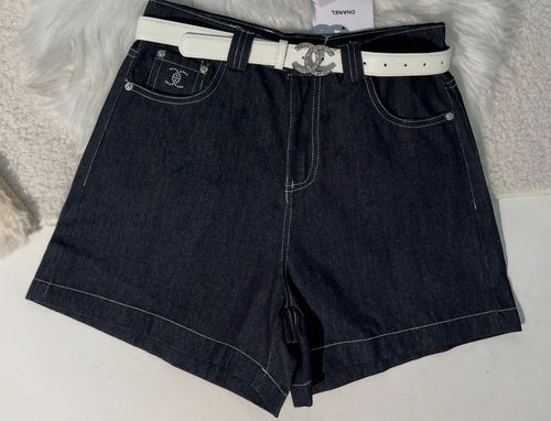 CC dark denim shorts