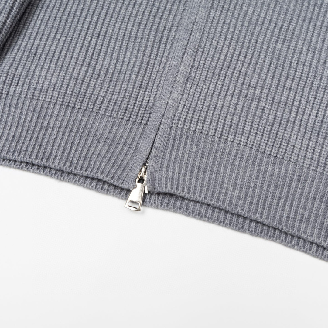 Stone Full Zip Sweater