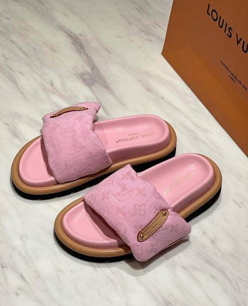 LV PILLOW MULE DENIM PINK