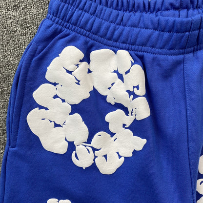 Short en coton déchiré bleu foncé