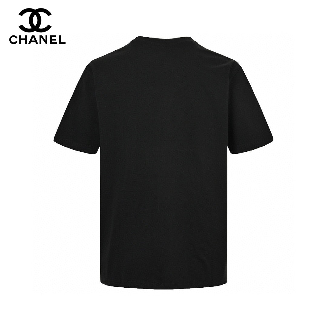 T-shirt Chanel à double logo C (noir)