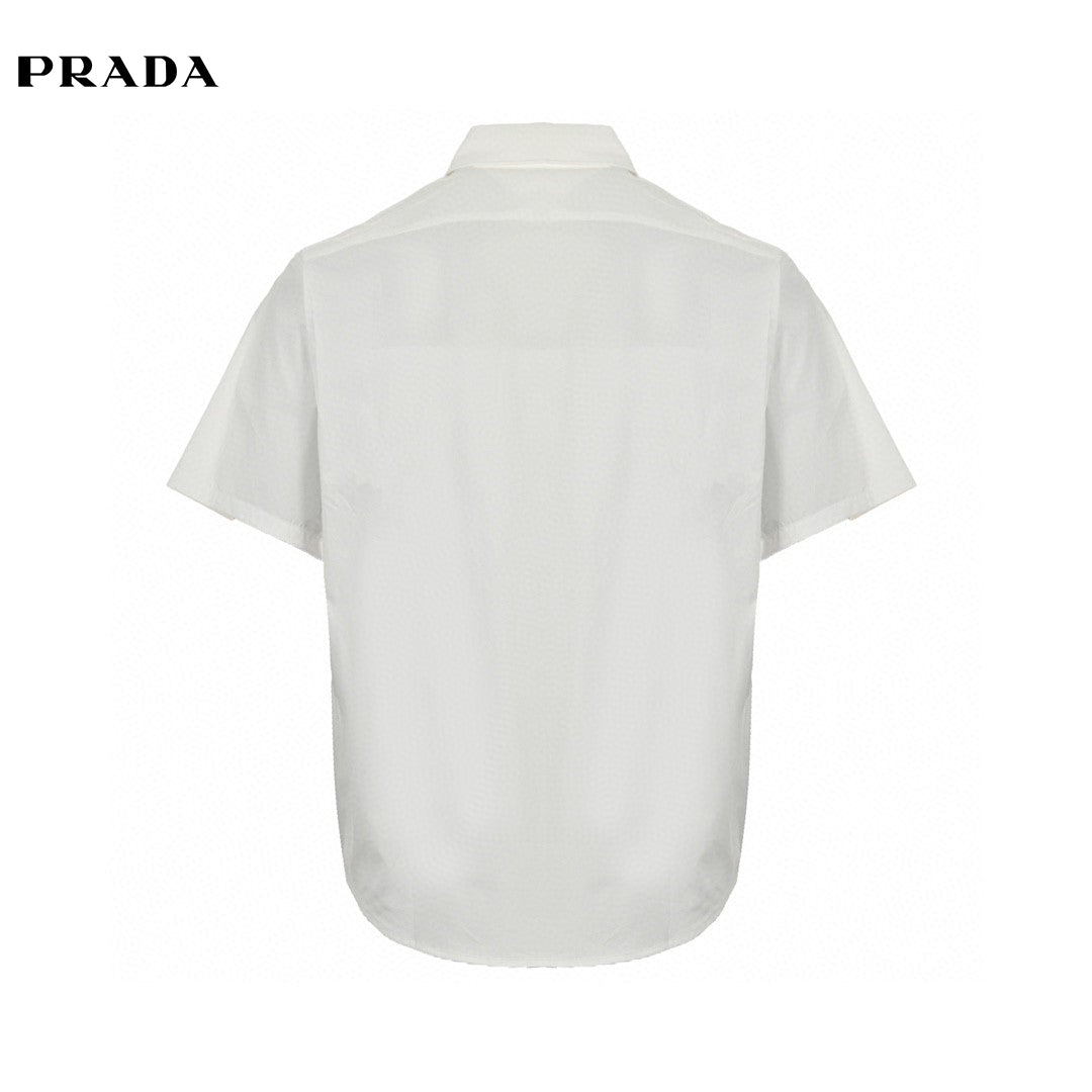 Chemise Prada à manches courtes boutonnée (blanche)