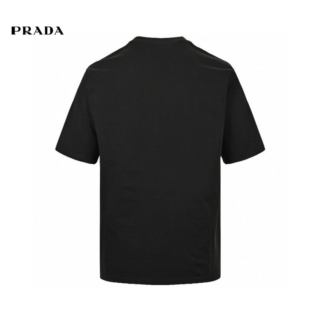T-shirt noir Prada à poche géométrique