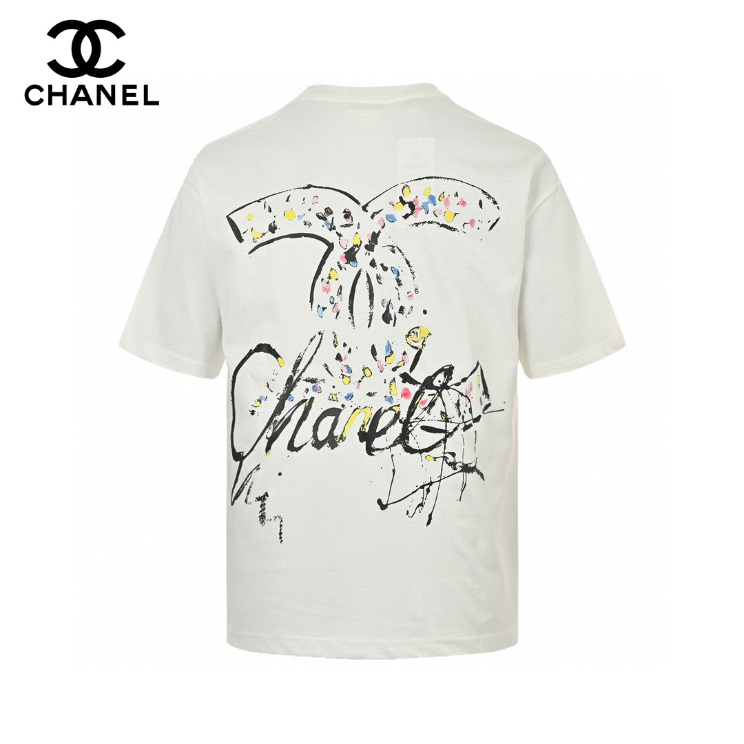 T-shirt blanc à logo Chanel