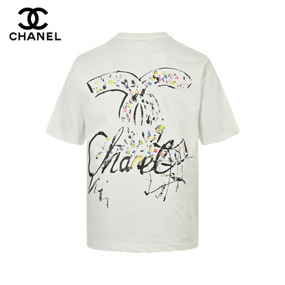 T-shirt blanc à logo Chanel