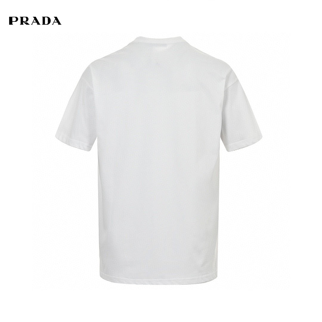 T-shirt Prada Triangle Spray Paint Logo (Blanc)