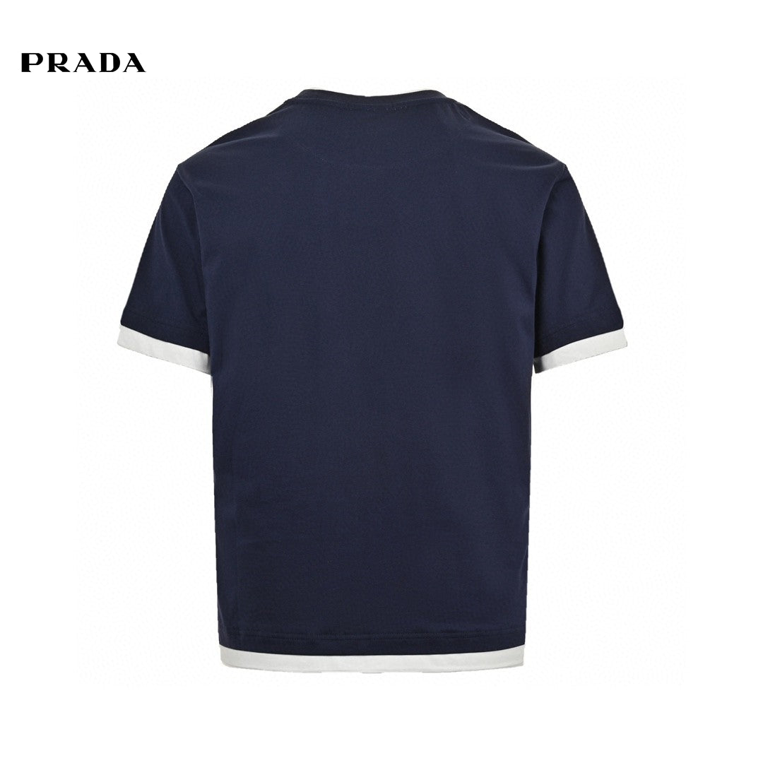 T-shirt Prada bleu marine double couche