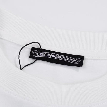 T-shirt blanc à logo Croix d'or Chrome Hearts