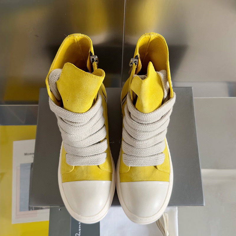 Baskets montantes jaunes Rick Owens