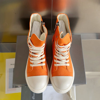 Baskets montantes orange Rick Owens