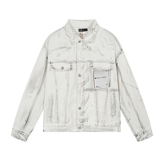 veste en jean violette