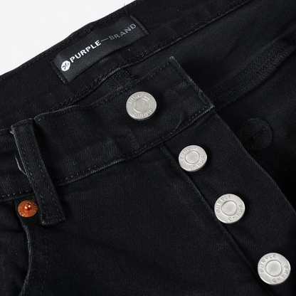 Jean déchiré à monogramme violet