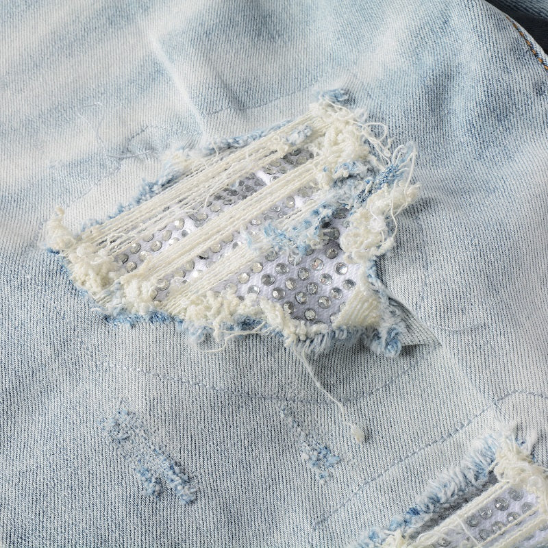 Amr Light Blue Patch Jeans