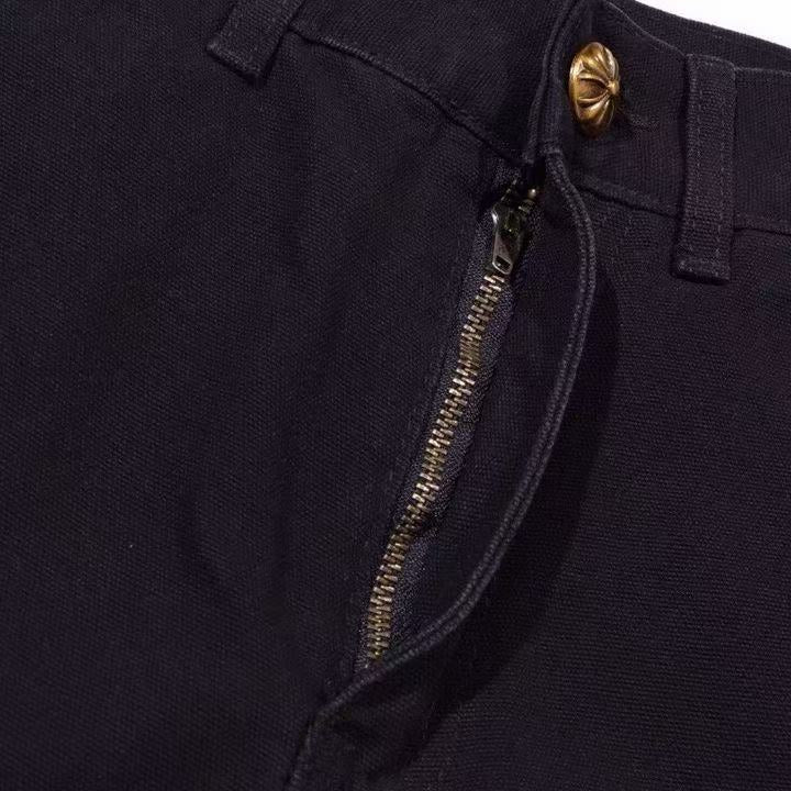 JEAN DE CHARPENTIER NOIR À DOUBLE GENOU CHROME HEARTS