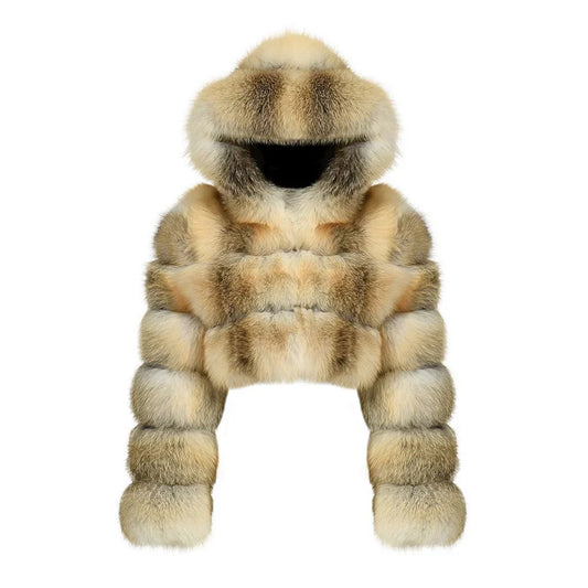 CROPPED HOODED COAT GOLDEN ISLAND