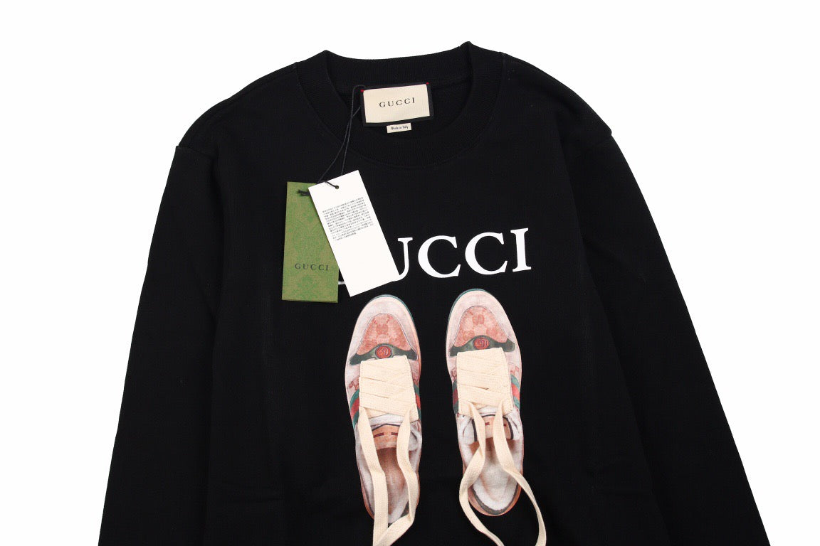 Sweat-shirt noir Gucci à imprimé ballerines