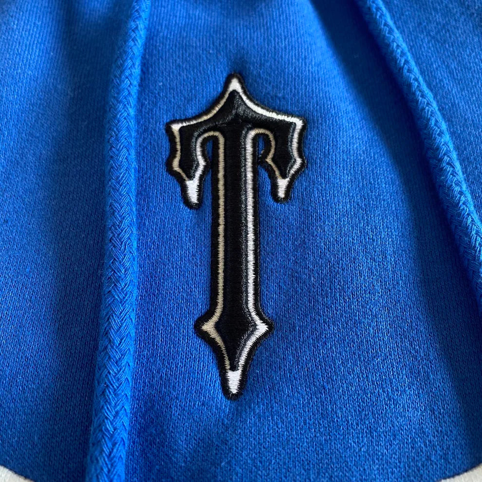 Survêtement à capuche Trapstar à rayures en V - Bleu / Blanc / Gris