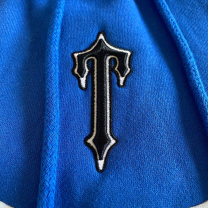 Survêtement à capuche Trapstar à rayures en V - Bleu / Blanc / Gris