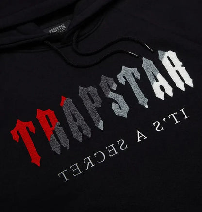 Survêtement à capuche Trapstar Chenille Decoded - Noir/Rouge