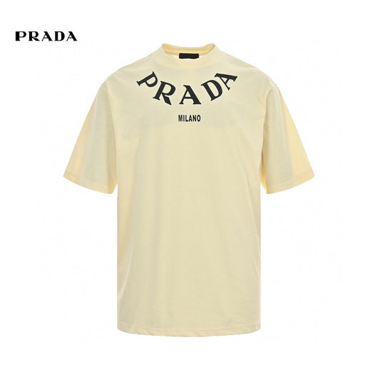T-shirt Prada - Crème avec logo audacieux