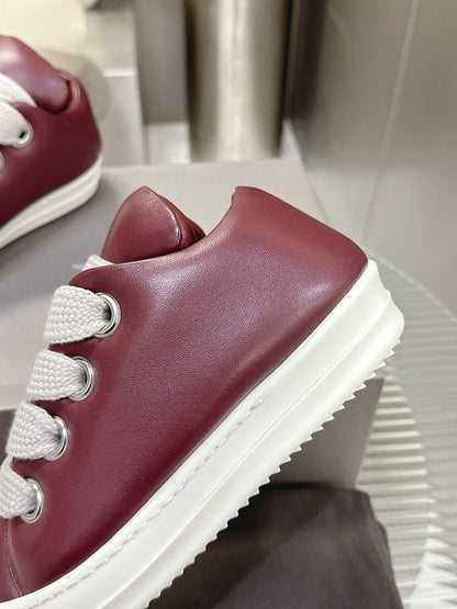 Baskets basses bordeaux Rick Owens
