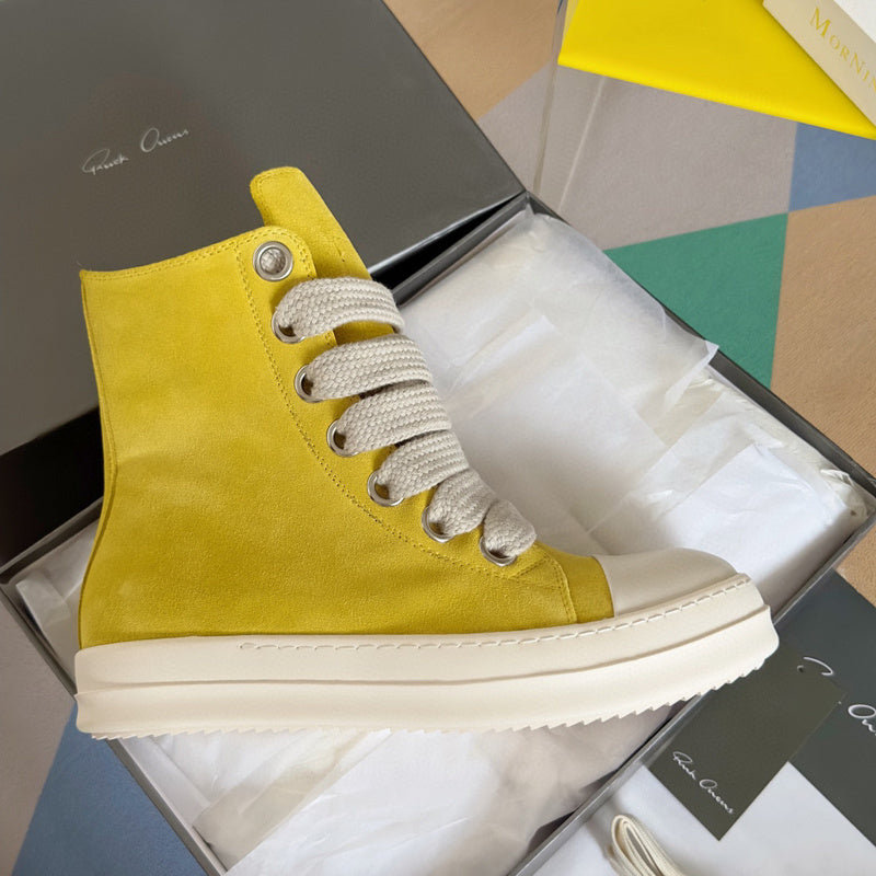 Baskets montantes jaunes Rick Owens