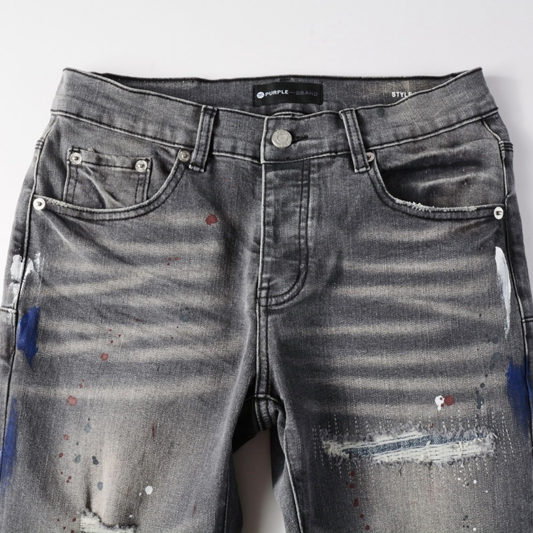 Purple Paint Grey Jeans