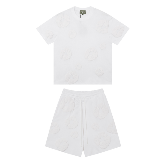 Denim Trs Triple White Short set