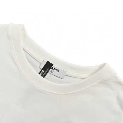 T-shirt Chanel à double logo C (blanc)