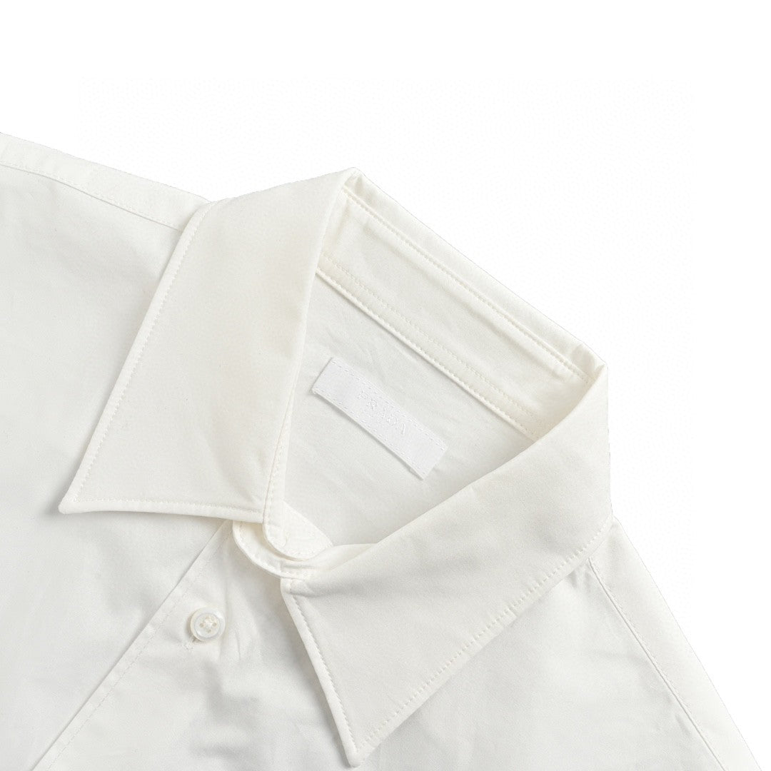 Chemise Prada à manches courtes boutonnée (blanche)