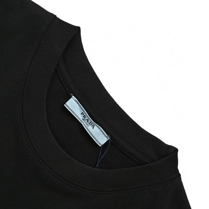 T-shirt noir à logo Prada Milano