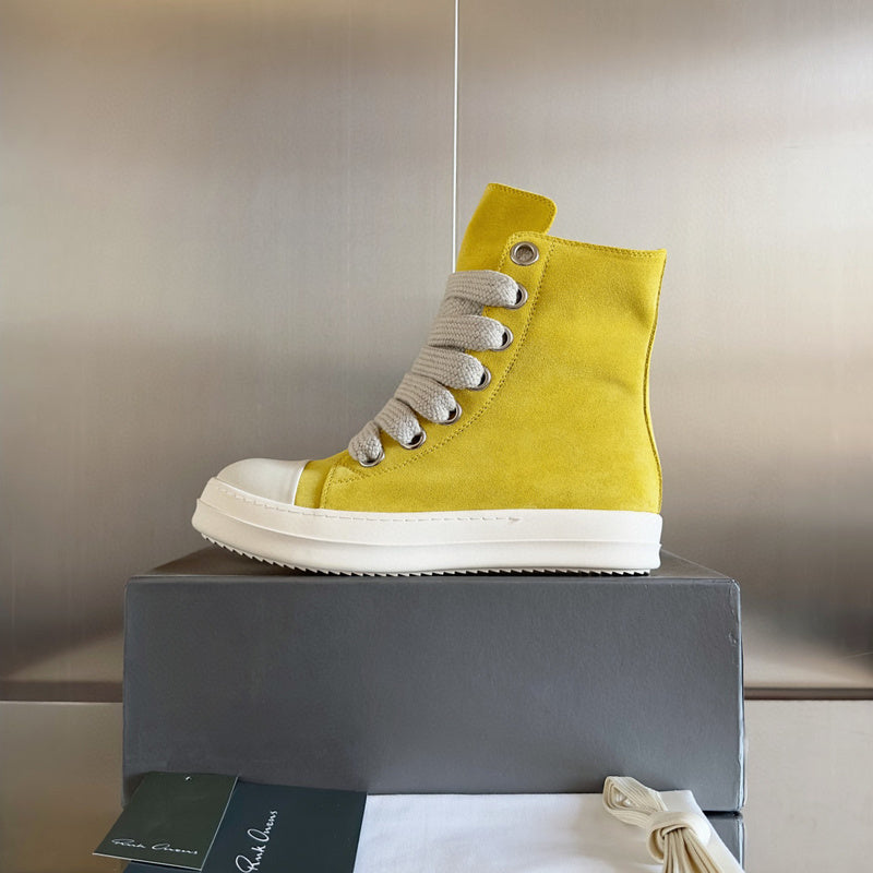 Baskets montantes jaunes Rick Owens