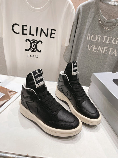 Baskets montantes Rick Owens noires et blanches
