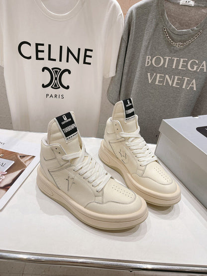 Baskets montantes crème Rick Owens