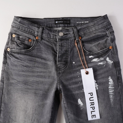 Purple Paint Ripped Jeans