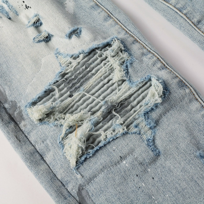 Amr Paint Ripped Jeans