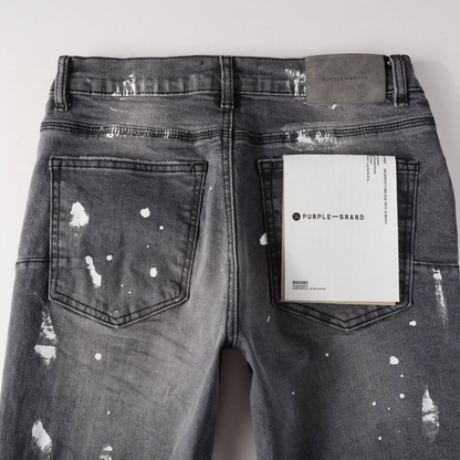 Purple Paint Ripped Jeans