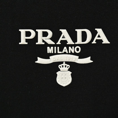 T-shirt noir à logo Prada Milano