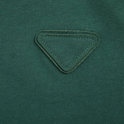 T-shirt Prada vert à bordure contrastée