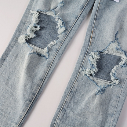 Purple Triple Ripped Jeans