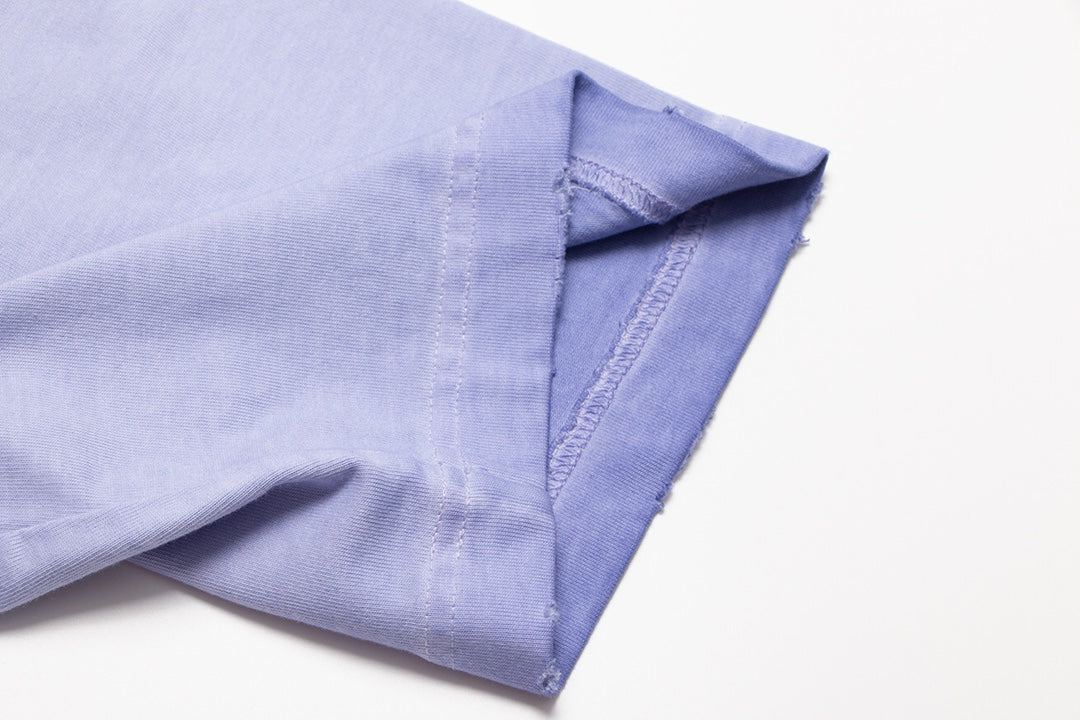 T-shirt bleu clair délavé avec logo fer à cheval Chrome Hearts