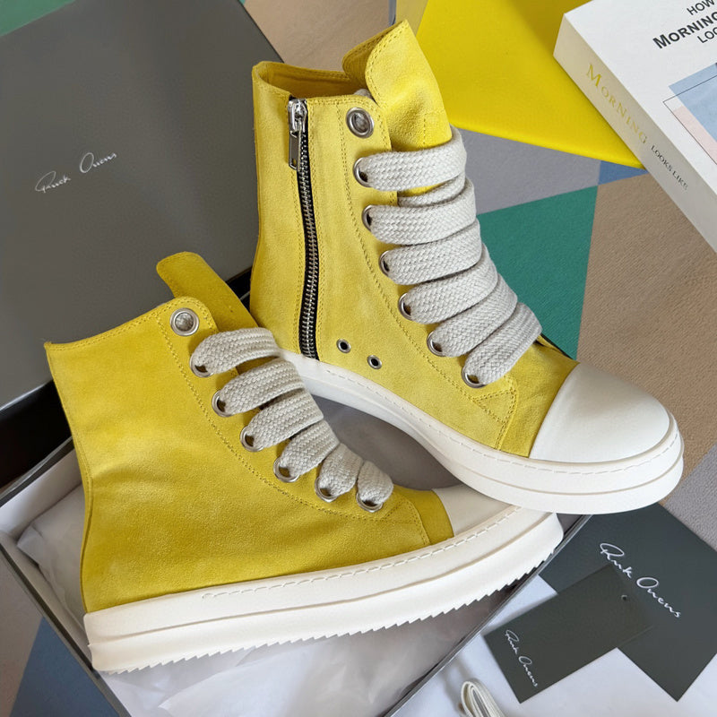 Baskets montantes jaunes Rick Owens