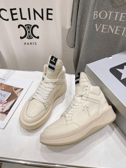 Baskets montantes crème Rick Owens