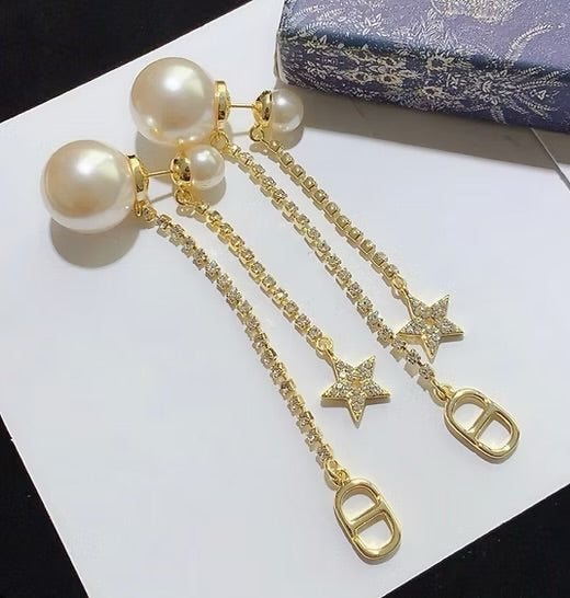 CD pearl earrings